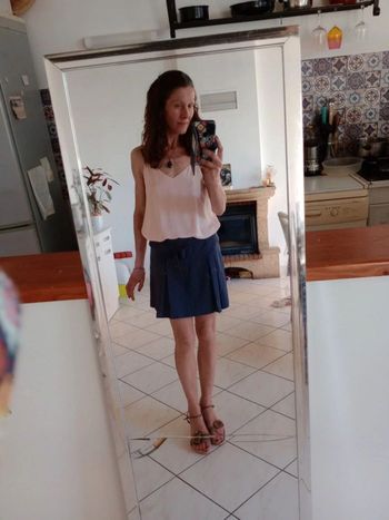 Jupe 38 gris anthracite avec ceinture c82