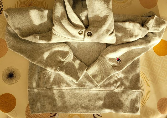 Champion Sweat Capuche TM Enfant- 9/10ans-138/143cm- Gris Chiné-Logo Brodé-Coupe Droite en TBE - photo numéro 10