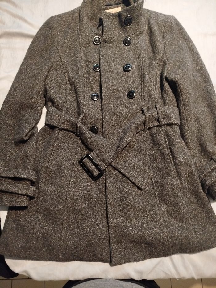 Manteau gris chiné
