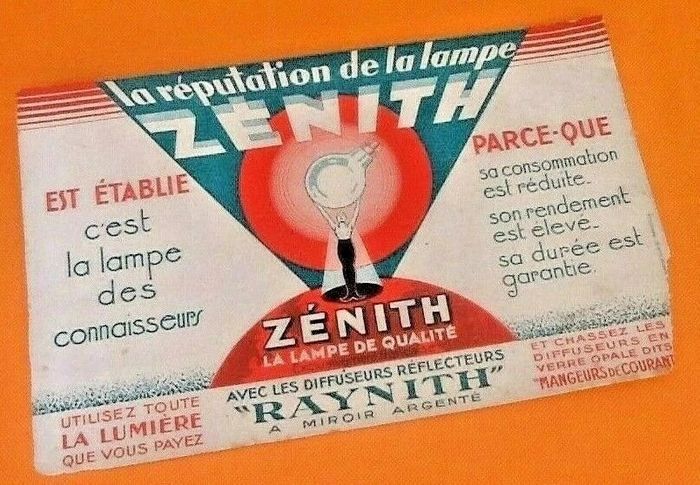 Ancien buvard   La réputation de la lampe Zénith Imprimerie Marseillaise Marseille - photo numéro 5