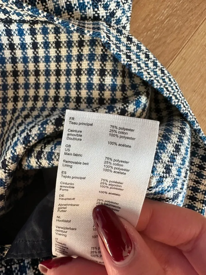 Short taille haute Claudie Pierlot bleu blanc et noir taille 38 - photo numéro 9