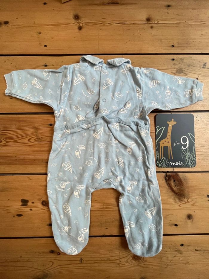 Pyjama bleu avec col manches longues - photo numéro 2