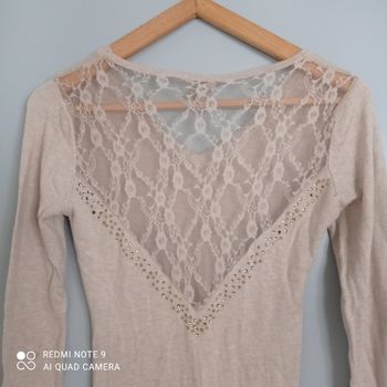 Robe beige dentelle dos t36/38