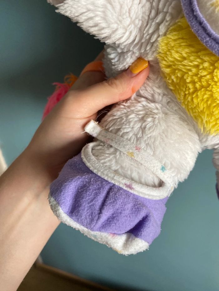 Grande peluche popples baby bibpsy multicolore vintage - photo numéro 3