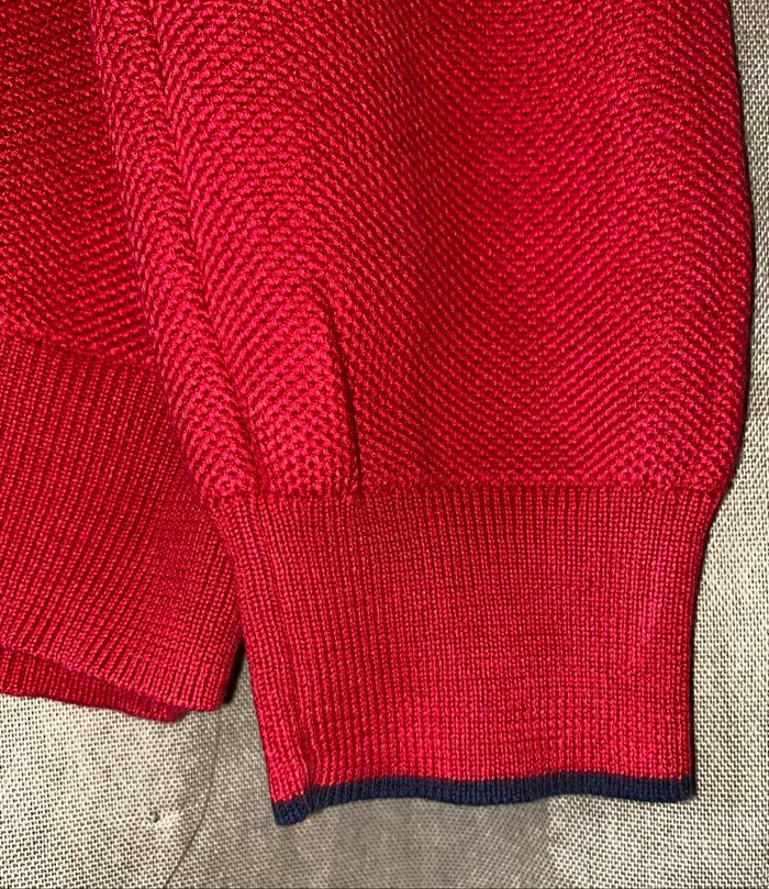 Pull demi-zip Ralph Lauren rouge - Taille S - Pima Coton - Très bon état - photo numéro 6