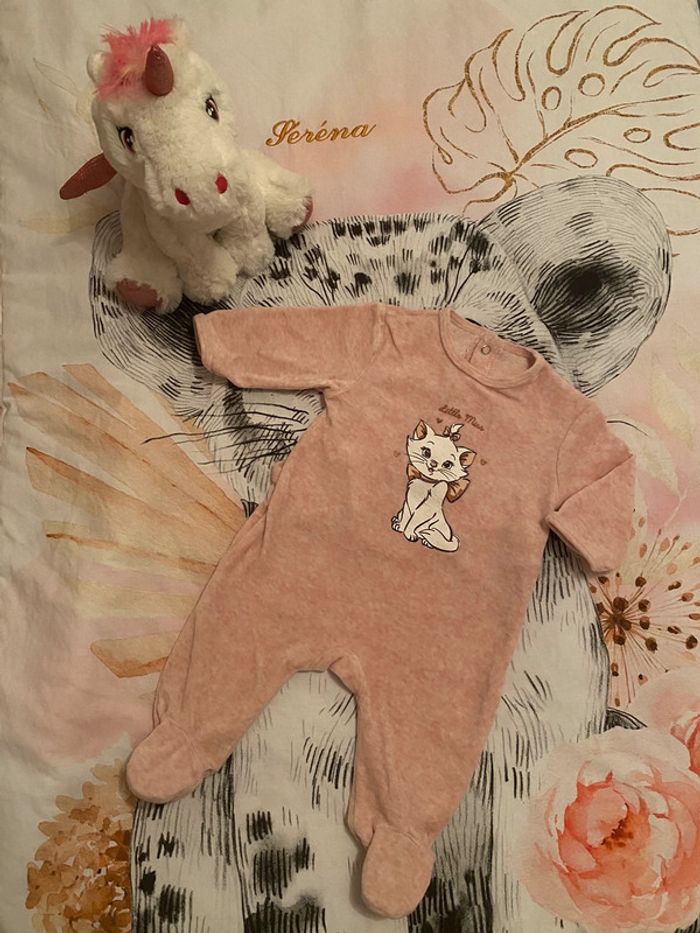 Pyjama velours Marie, taille 3 mois, Disney.