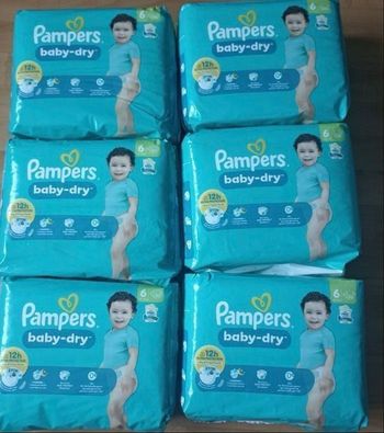 Six pack de couches Pampers taille 6 normal 