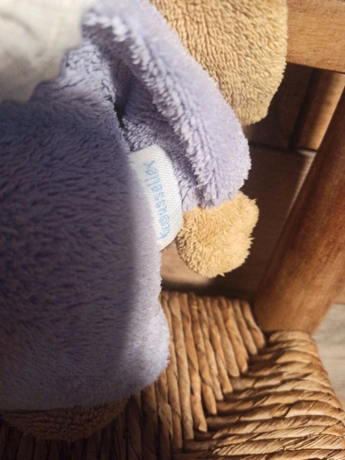 Peluche lapin trousselier musical mauve tbe - photo numéro 3