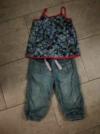Ensemble pantacourt jeans et haut