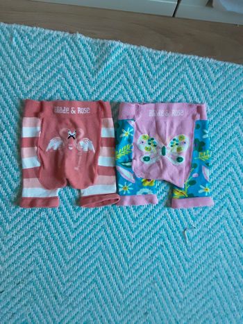 Lot de 2 collant court / short flamand et papillon T. 1-2 ans