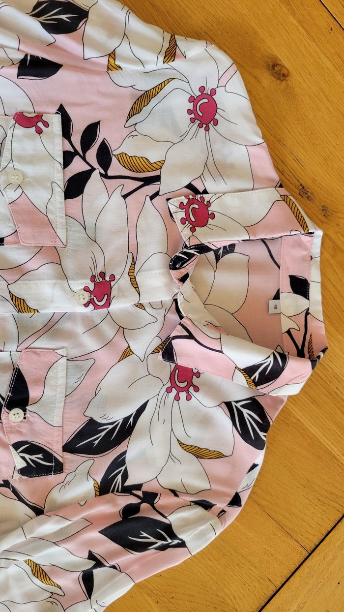Chemise douce et légère , taille 40, rose clair et blanc - photo numéro 7