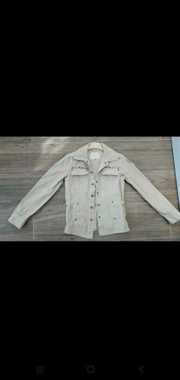 Veste jean beige - photo numéro 3