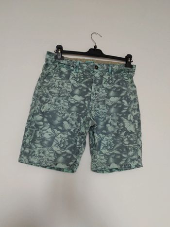 Short bermuda fleuri homme bleu vert 38