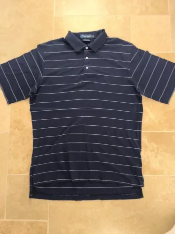 Polo Ralph Lauren homme taille L golf pima excellent état sauf petit trou au dos - marine logo col