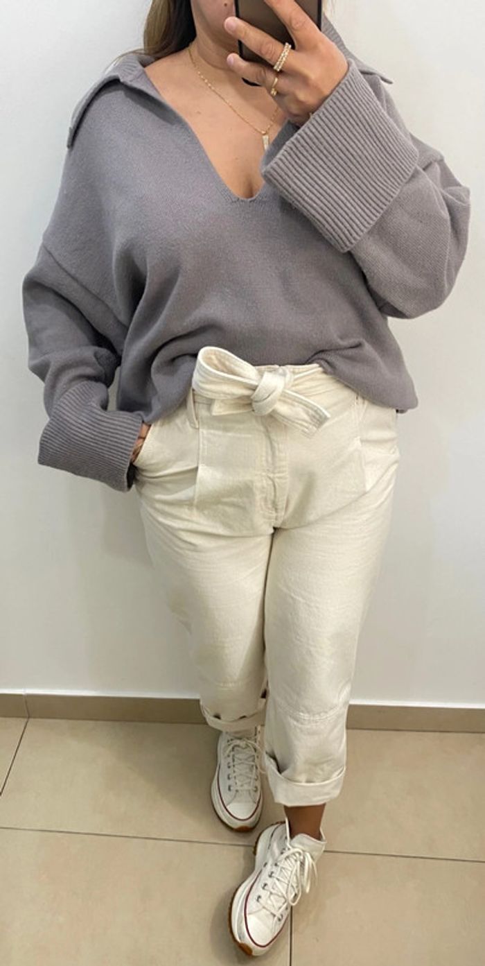 Superbe Pull ZARA Oversize Col V Taille M Et Plus - photo numéro 4