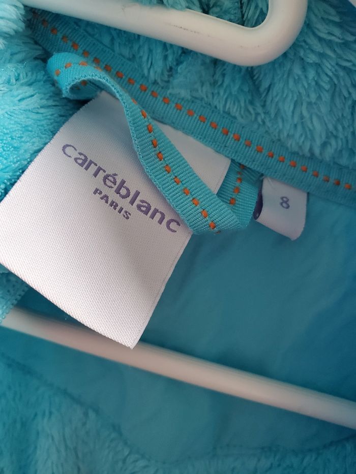 robe de chambre en velours turquoise carré blanc grand 8ans (10e) - photo numéro 6