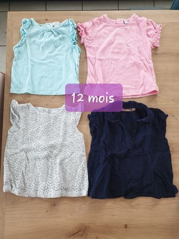 Lot 4 blouses 12 mois