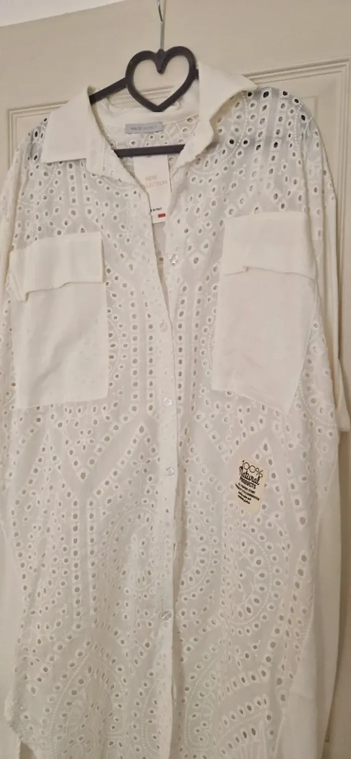 Chemise tunique New Collection blanche avec broderie - photo numéro 4