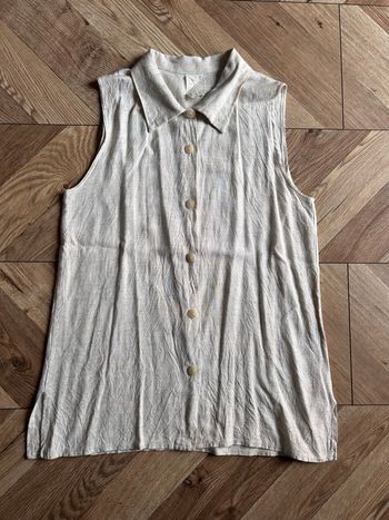 🌿 Top sans manches en lin mélangé - Style Minimaliste / Bohème