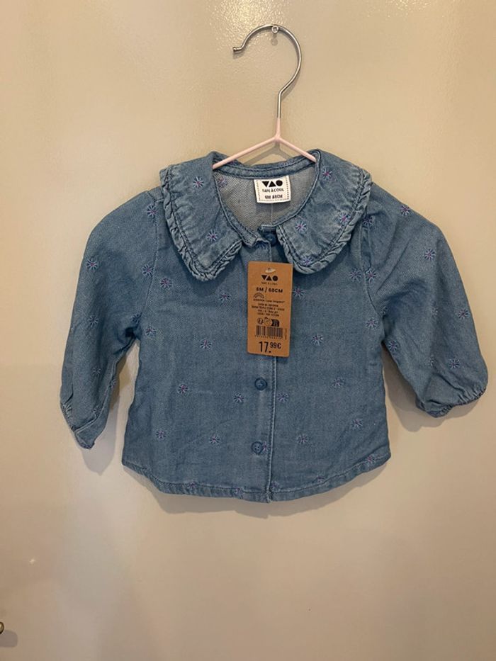 Chemise bébé fille Tape à l’œil – Taille 6 mois – Neuve avec étiquette