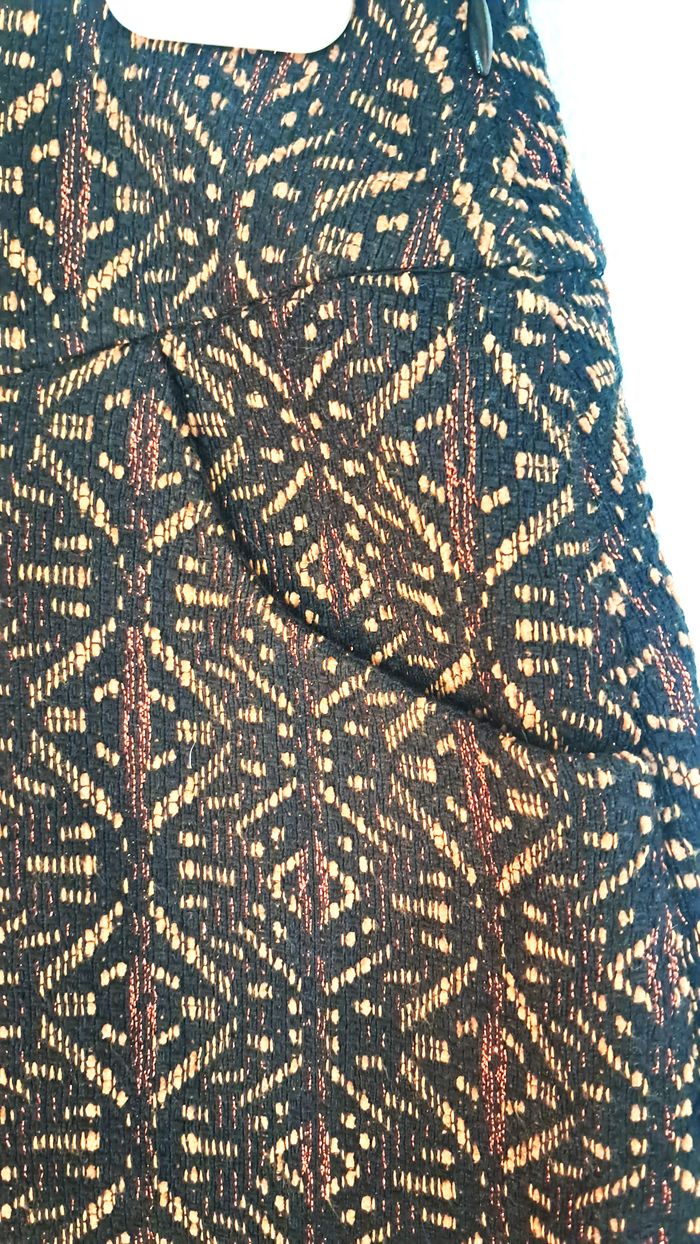 Mini-jupe vintage jacquard « geometrique chic » Taille 36 (marque Bonobo) - photo numéro 3