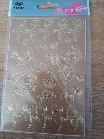 Stikers autocollant pour loisirs créatifs rose doré et strass