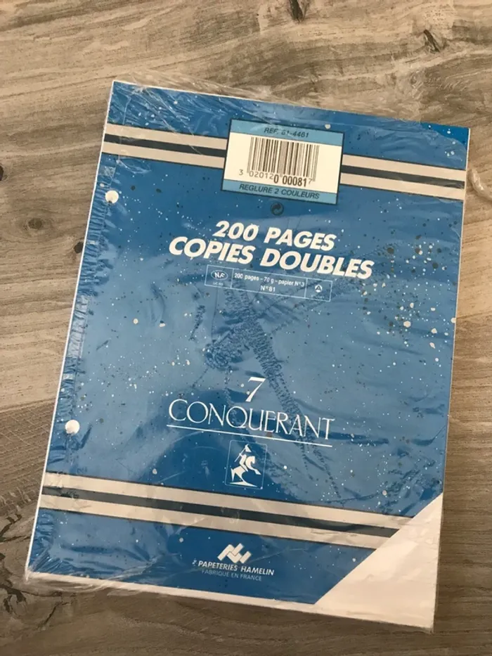200 pages copies doubles perforées petits formats carreaux seyes 17x22 cm conquérant 70g - photo numéro 5