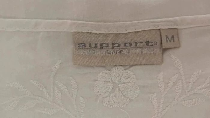 Tunique blanche casual bohème à broderie de fleurs taille 38 Support 100% coton - photo numéro 3