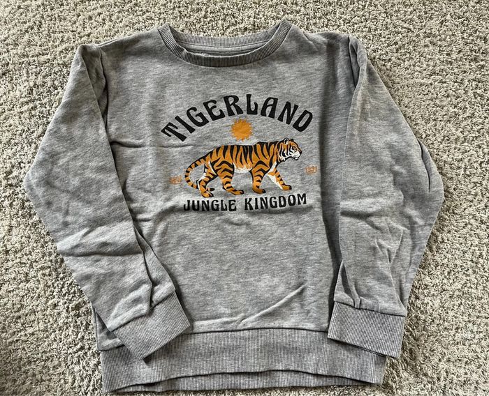 Pull sweat gris « Tigerland » 8 ans Gémo