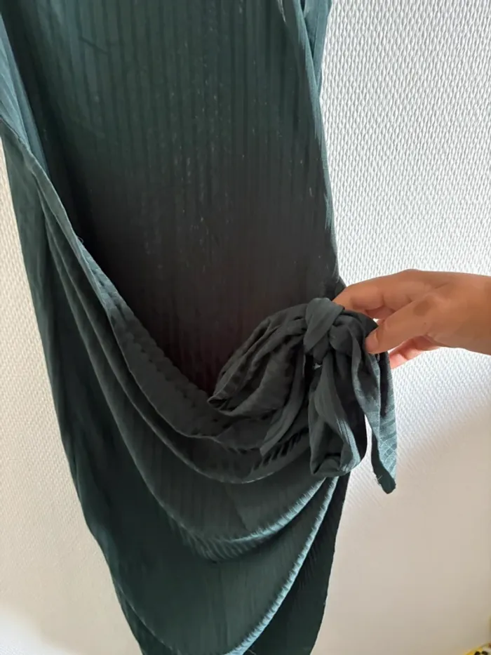 Robe débardeur avec noeud - verte foncé - photo numéro 3