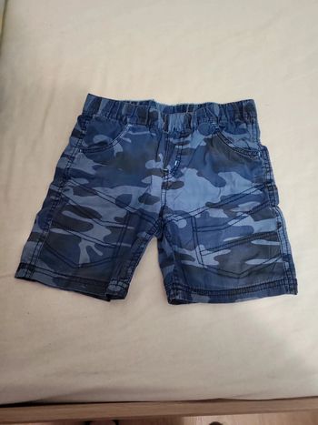 Short bleu motif camouflage nky