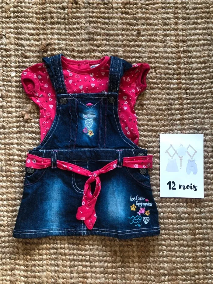 Ensemble salopette en jean et tee-shirt Lee Cooper