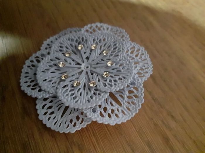 Broche fleur violet - photo numéro 3