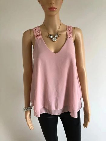 Blouse rose claire neuve sans manches taille unique