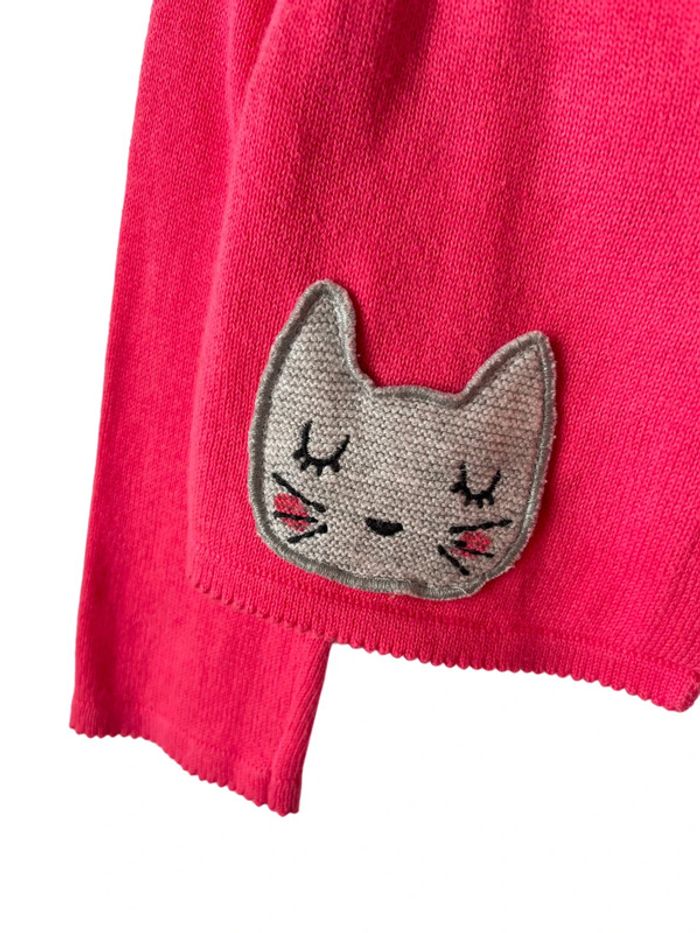 Gilet court rose, motif chat - Catimini 9 mois - photo numéro 3