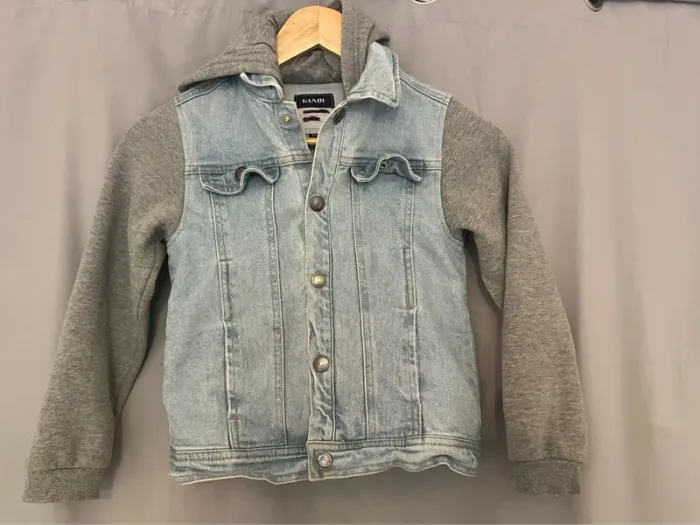 veste en jean bi matière - photo numéro 7