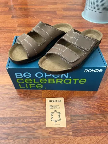 [NEUF] Mules Rohde Soltau 1987 – Cuir Nubuck Marron - Sandales Rohde Men 1987 Soltau Mocca