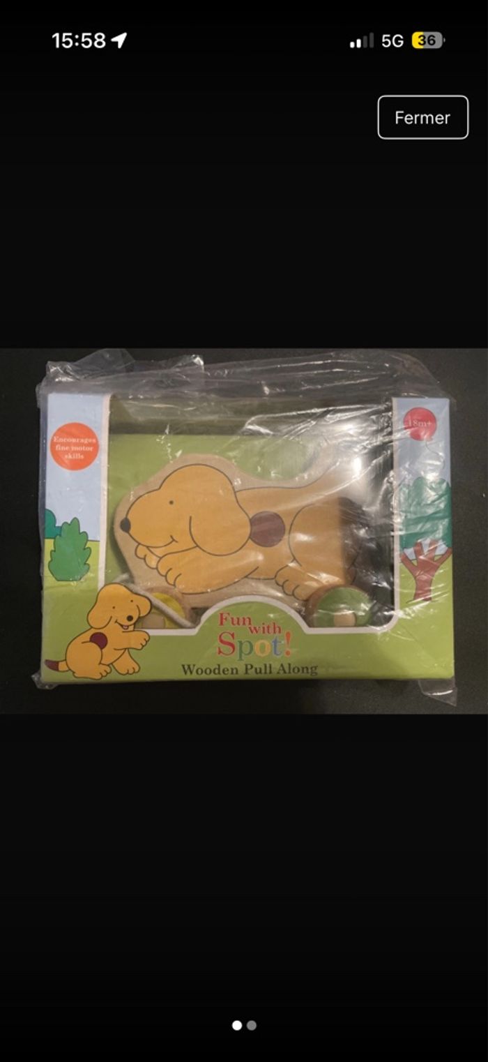 Chien en bois à tirer