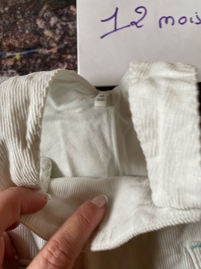 Salopette mixte velours blanc – 12 mois – Hiver - photo numéro 3