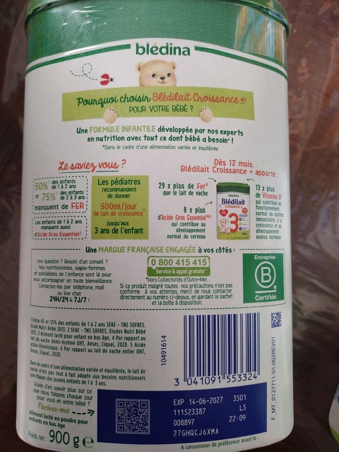 Lait infantile 3 âge - photo numéro 3