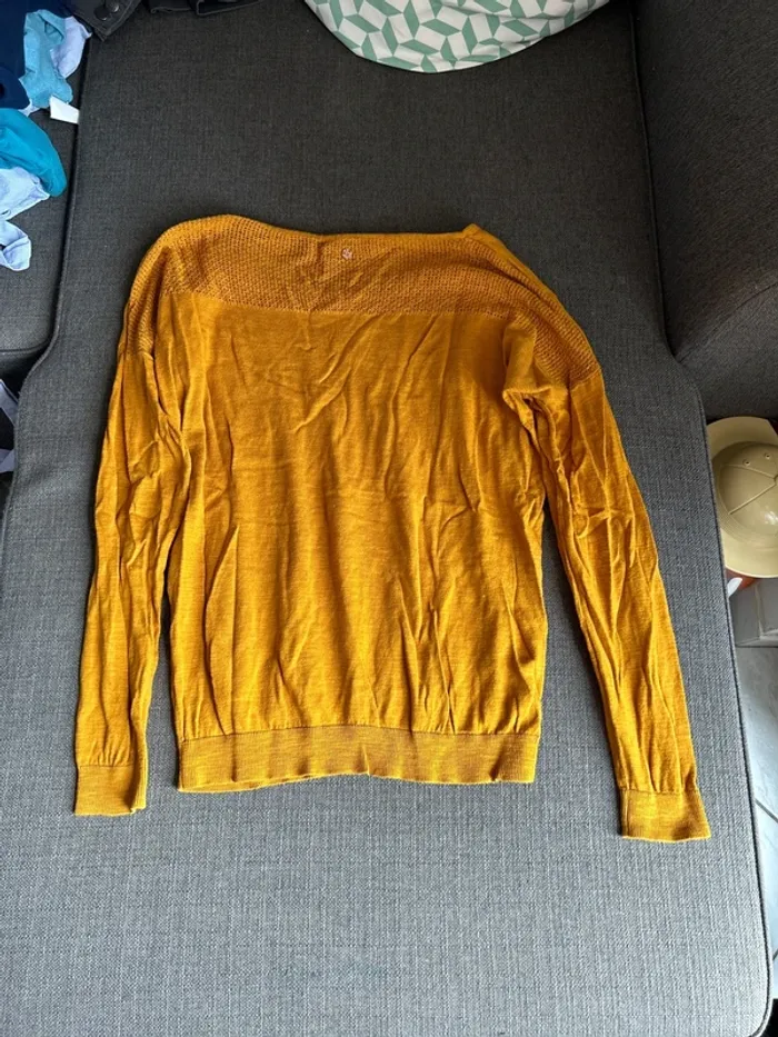 Pull col rond moutarde femme, bonobo, taille xs - photo numéro 3
