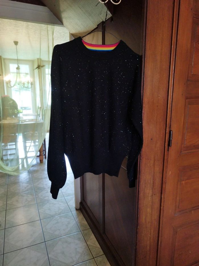 Pull sweat noir pailleté vintage Desigual L/40 y2k - photo numéro 11