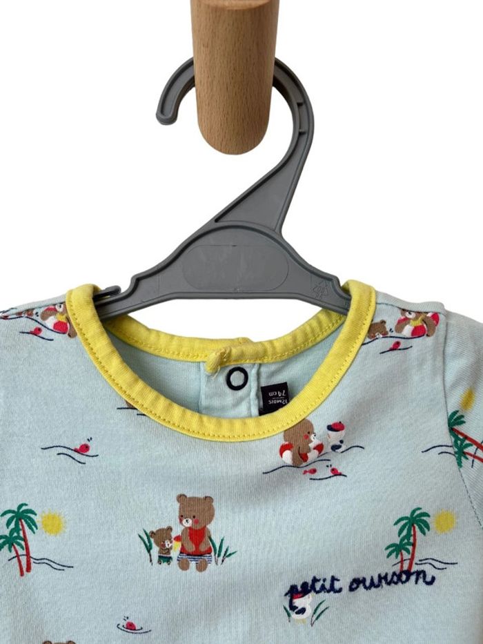 Pyjashort / combinaison bleu ciel (oursons) - Sergent Major 12 mois (74cm) - photo numéro 2