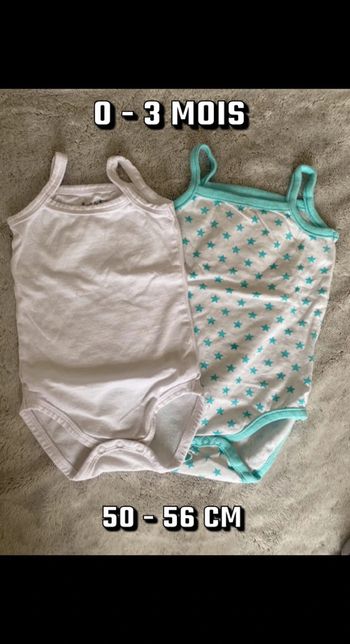 Lot de 2 bodies bretelles 50-56cm