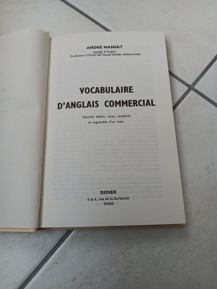 Livre Vocabulaire d'anglais commercial - photo numéro 2