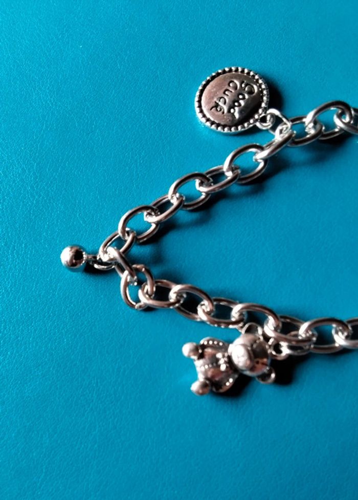 Petit bracelet acier inoxydable. Avec pampilles. - photo numéro 2