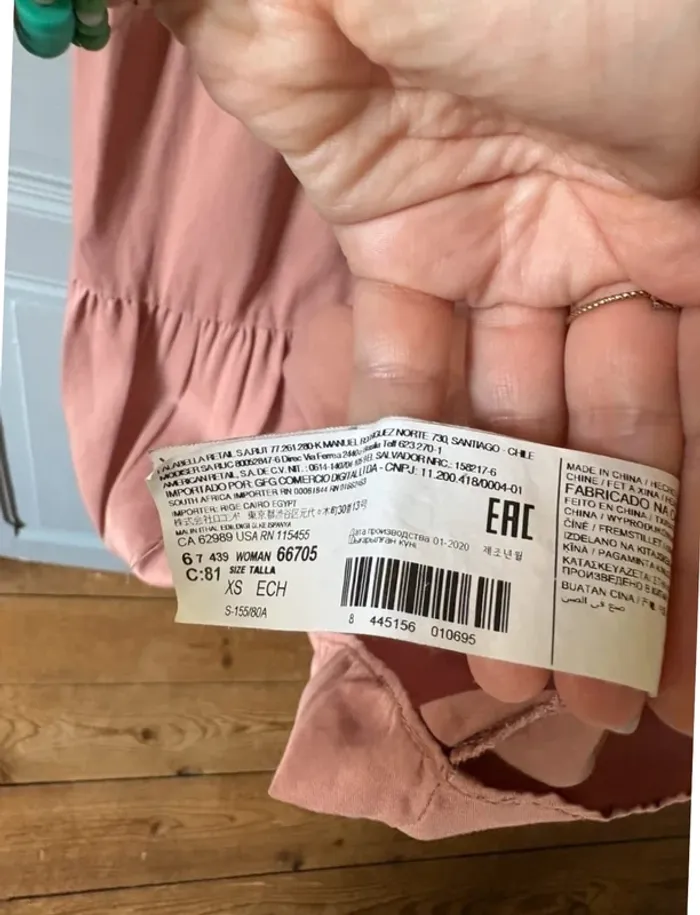Robe rose pale à boutons Mango XS - photo numéro 5