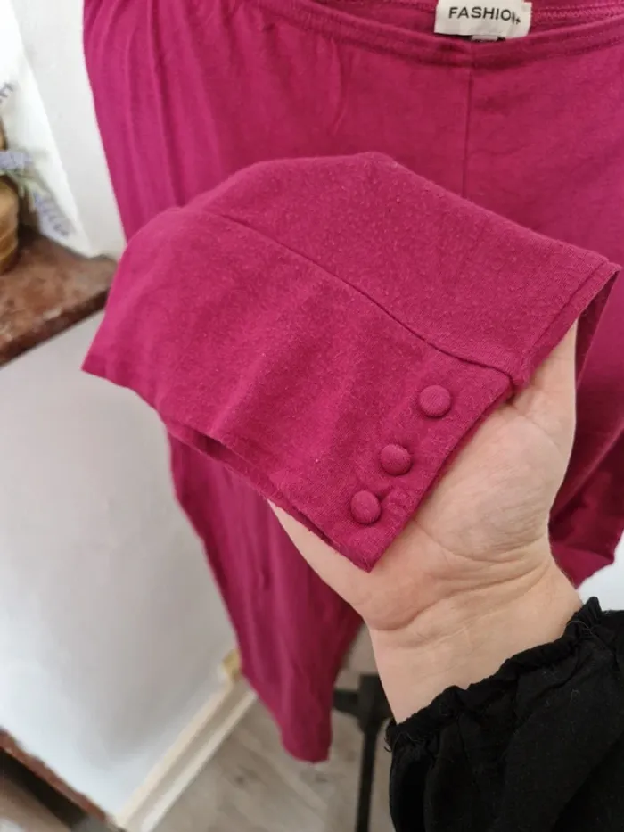 Leggings fashion+ couleur framboise taille 46 - photo numéro 2