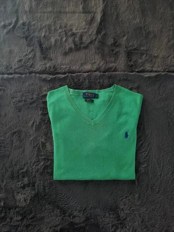 Pull col V Ralph Lauren vert, M Hommes