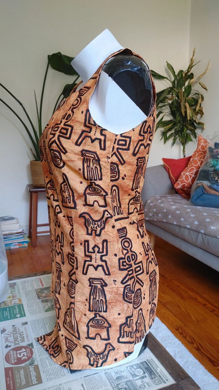 Haut top tunique sans manche tissu africain wax Batiq Sénégal - photo numéro 5